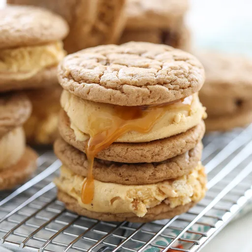 Pumpkin Spice Ice Cream Sandwiches