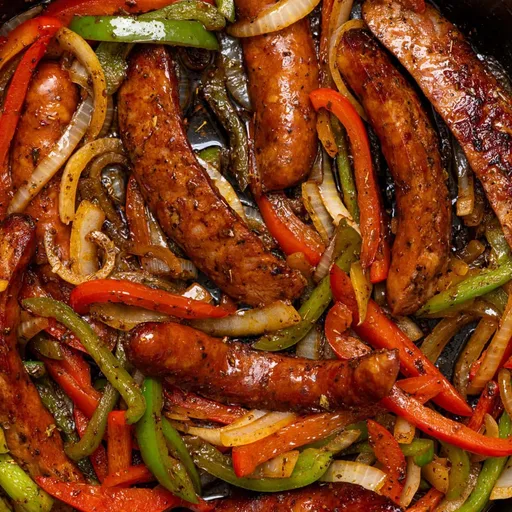 Receta de salchicha andouille y pimientos