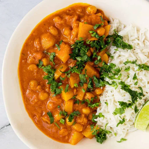 Curry de patata y garbanzos - Aloo Chana