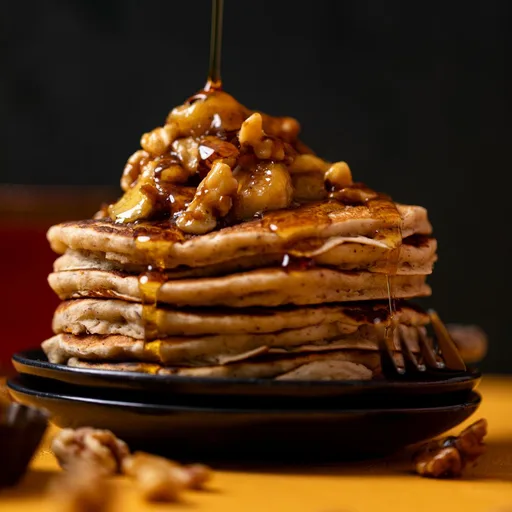 Epic Fluffy Vegan Banana Bread Pancakes