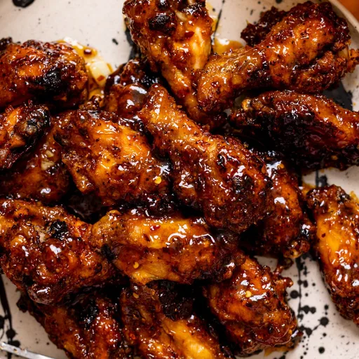 Sweet + Spicy Hot Honey Peach Lemon Pepper Wings