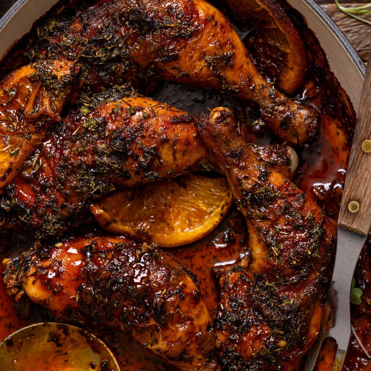 Southern Baked Maple Citrus Chicken Legs