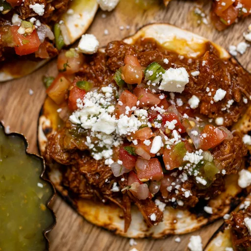Tacos callejeros de costilla estofada a la barbacoa