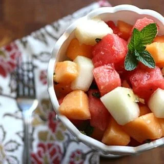 Melon Salad with Ginger-Mint Dressing