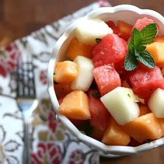 Melon Salad with Ginger-Mint Dressing