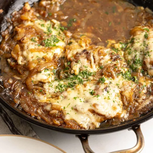 French Onion Chicken Bake with Gruyere