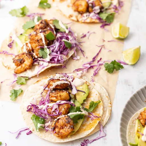 Grilled Shrimp Tacos with Baja Sauce