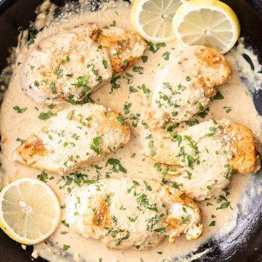 Lemon Garlic Chicken with Parmesan Cream