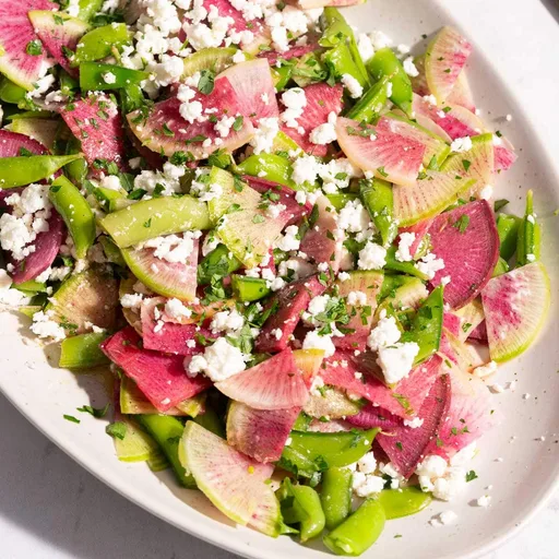 Snap Pea and Watermelon Radish Salad