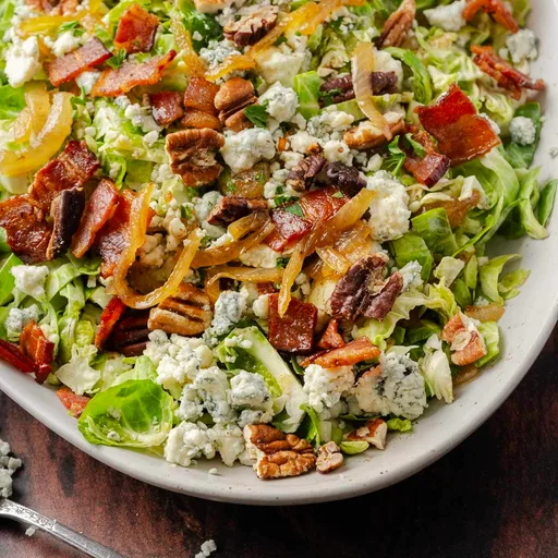 Bacon Brussels Sprout Salad with Blue Cheese