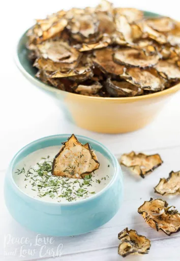 Garlic Dill Baked Cucumber Chips