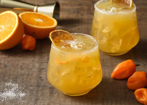 Margarita de naranja y habanero