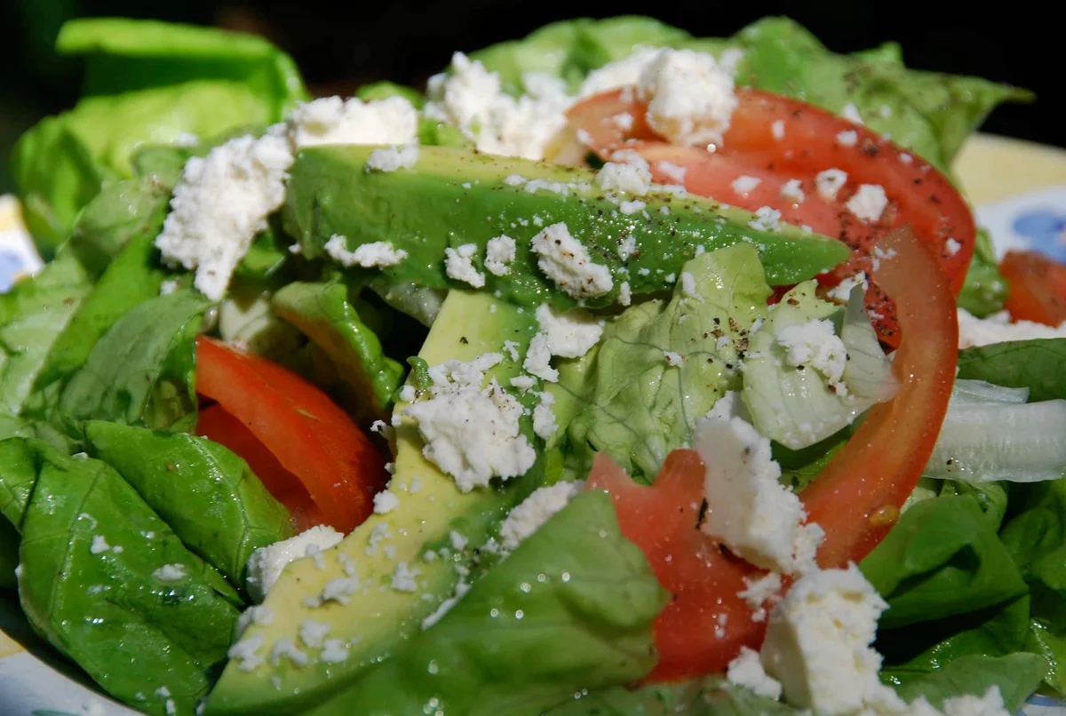 Tri-Color Salad with Fresh Cheese and Lime-Honey Vinaigrette