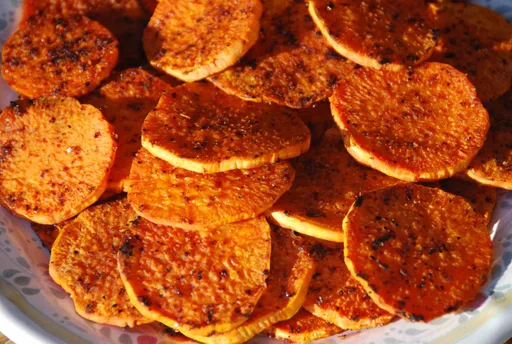 Rodajas de boniato con carácter