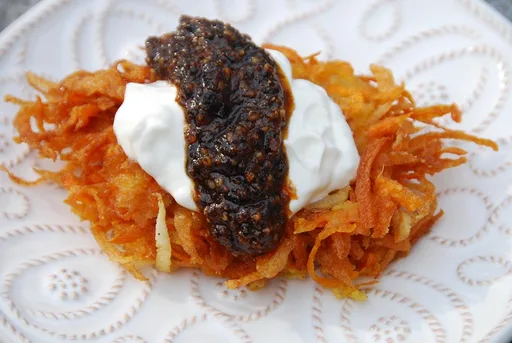 Potato, Sweet Potato and Granny Smith Latkes