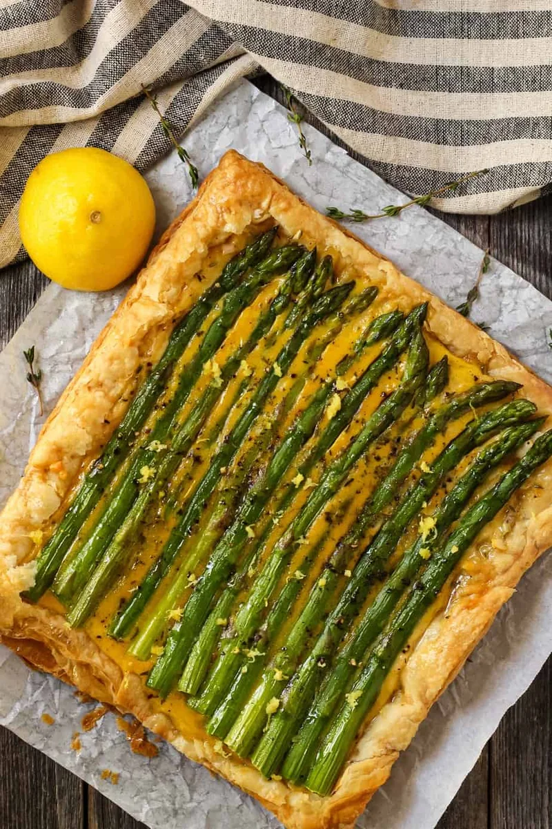 Asparagus Puff Pastry Tart with Gouda