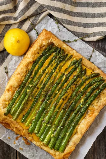 Asparagus Puff Pastry Tart with Gouda