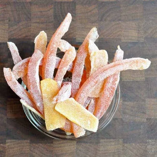 Honey Ginger Candied Grapefruit Peels