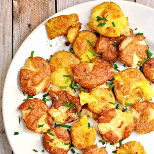 Crispy Salt and Vinegar Smashed Potatoes