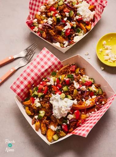 Loaded Lamb Sweet Potato Fries | Slimming & Weight Watchers Friendly