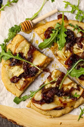 Pear, Brie and Caramelized Onion Flatbread