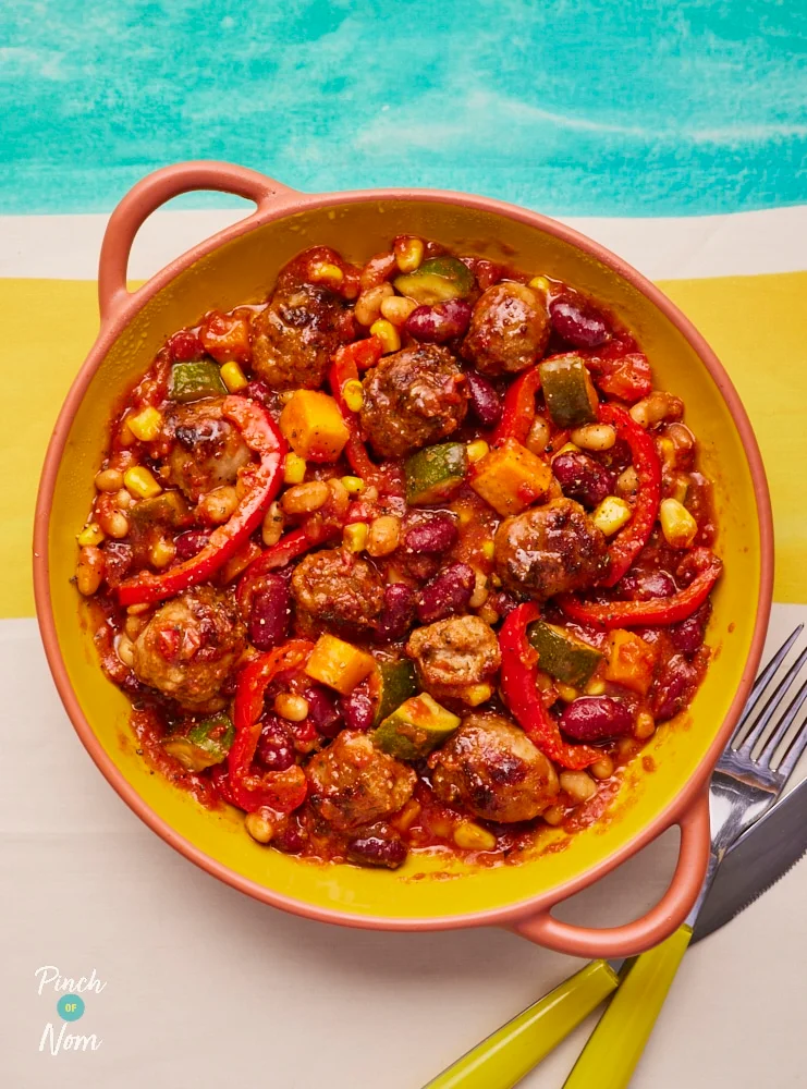 BBQ Bean and Sausage Bake | Slimming & Weight Watchers Friendly