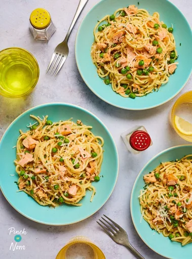 Smoked Salmon Spaghetti Carbonara | Slimming & Weight Watchers Friendly