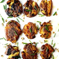 Smashed Red Potatoes With Garlic and Chives