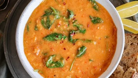 Red Lentil & Spinach Soup