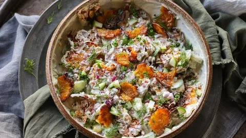 Ensalada de patata aplastada