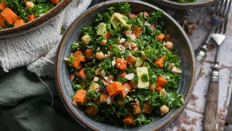 Roasted Sweet Potato & Kale Salad