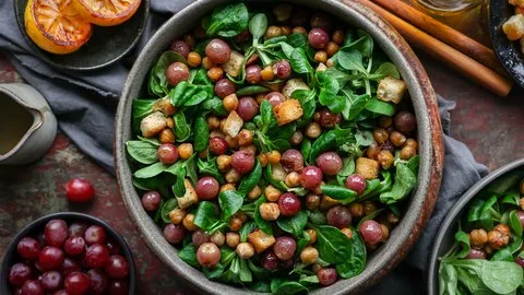 Caramelized Grape & Chickpea Salad