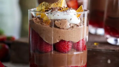 Layered Chocolate Raspberry Mousse