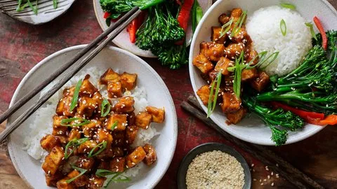 Spicy Orange Glazed Tofu