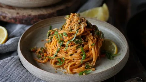 Pasta cremosa a la harissa