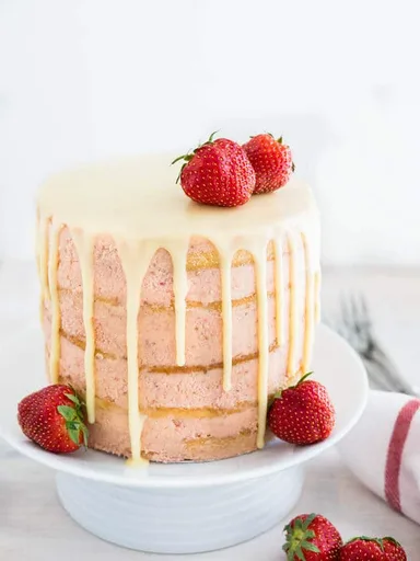 Naked Strawberry Layer Cake