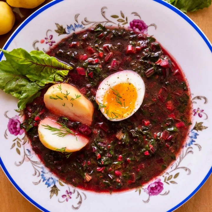 Botwinka: Beet Greens Soup with Egg and Potatoes