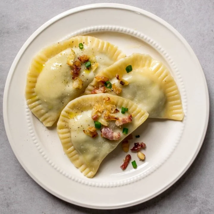 Fava Bean / Broad Bean Pierogi with Bacon