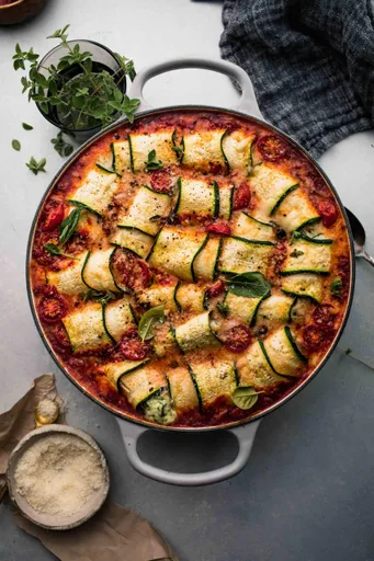 Vegetarian Zucchini Lasagna Roll Ups
