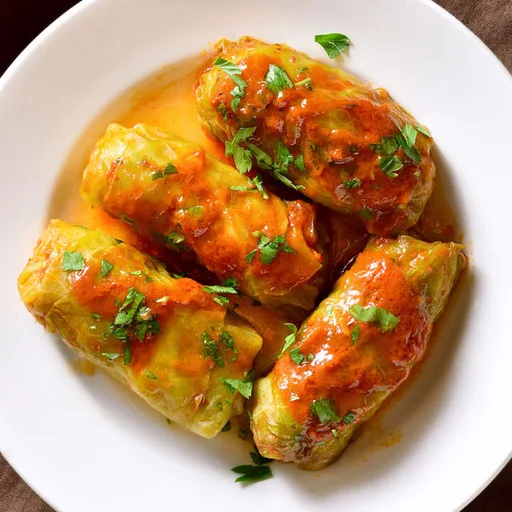 Classic Gołąbki: Polish Stuffed Cabbage Rolls with Tomato Sauce (Pork & Rice)