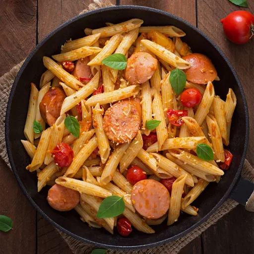 One Pot Kiełbasa with Pasta and Tomatoes