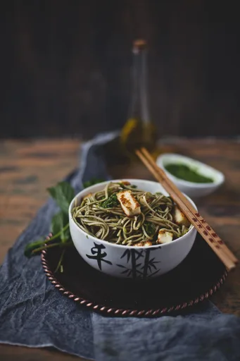 Soba Noodle With Chimichurri and Paneer