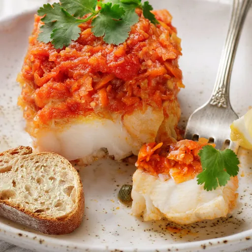 Pescado polaco de Navidad en salsa de tomate (Ryba po Grecku)
