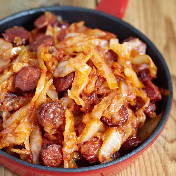 Kiełbasa and Cabbage Skillet