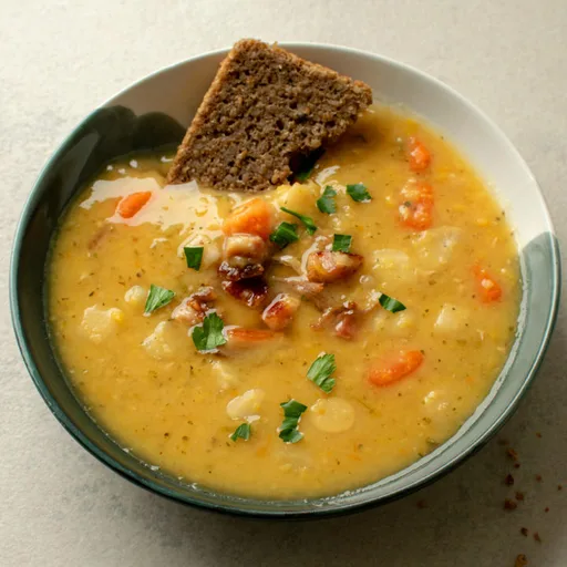 Grochówka: Split Pea Soup with Ham Hock