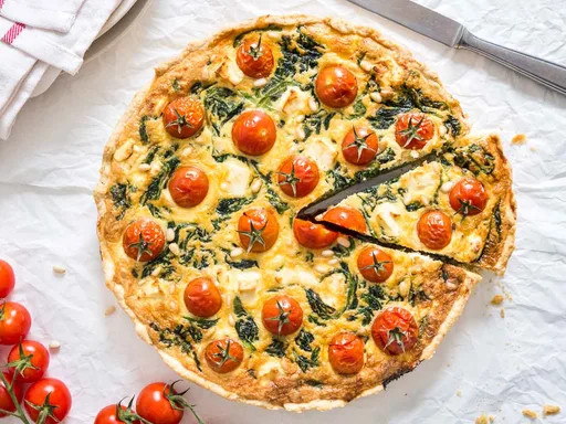 Spinach Quiche with Tomatoes