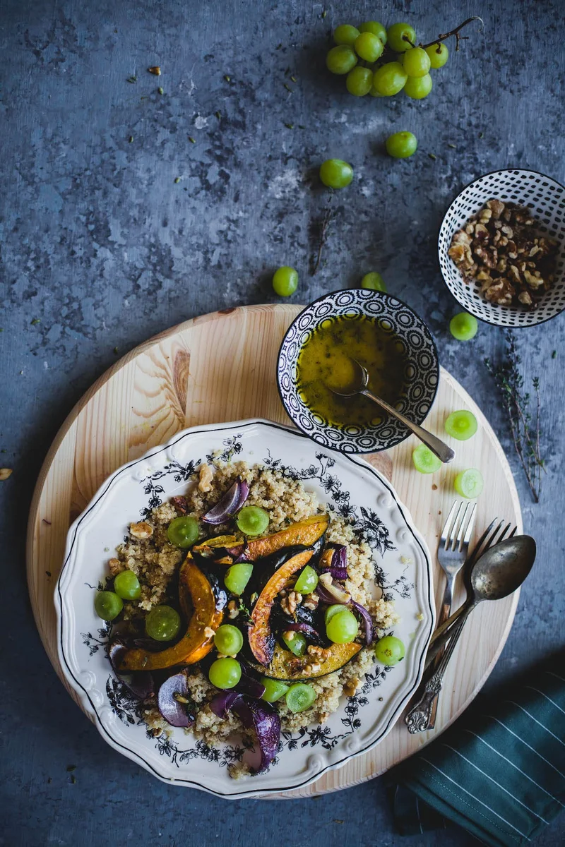 Fennel Roasted Acorn Squash With Quinoa