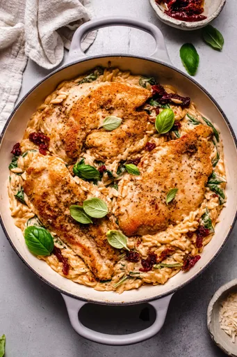 Sun Dried Tomato Chicken Orzo