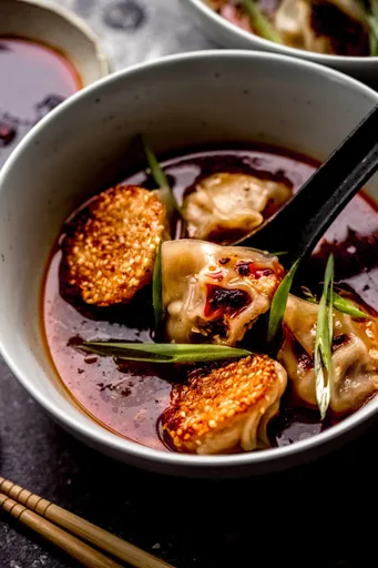 Lamb Wontons in Spicy Broth