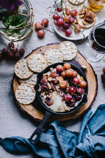Grape Chutney on Baked Brie
